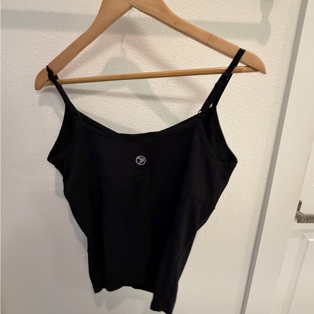 NWOT Savvi Black Tank with Shelf Bra for Support During Workouts. Size XL - Picture 5 of 6